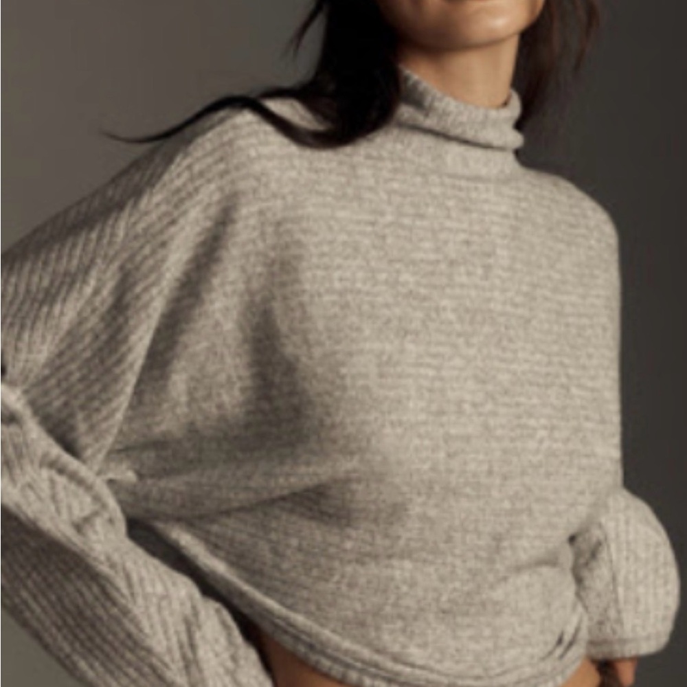 Pilcro Heather Gray Turtleneck Sweater